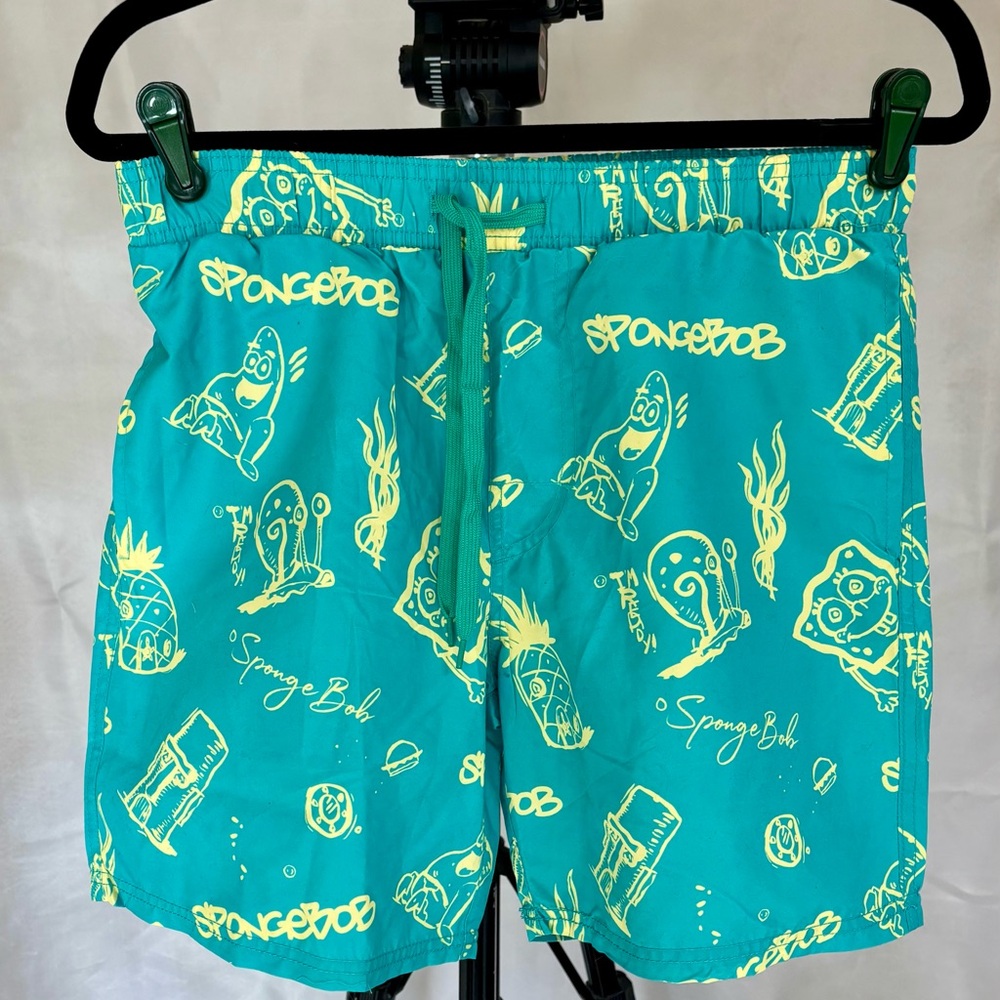 Nickelodeon SpongeBob Teal & Yellow Men's Swim Trunks